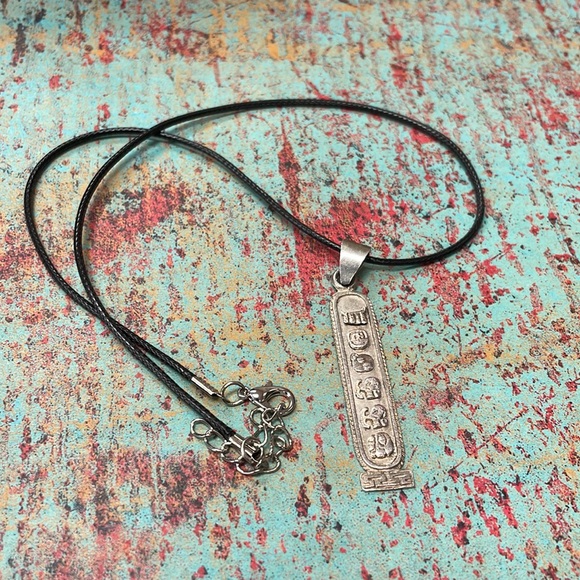 Silver Mexico Hieroglyphics Cartouche Pendant - Picture 8 of 8